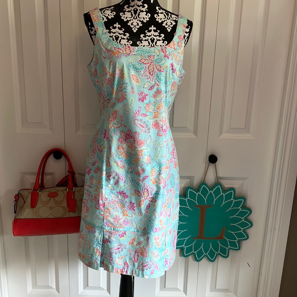 Sigrid Olsen Floral Dress in Blue and Pink